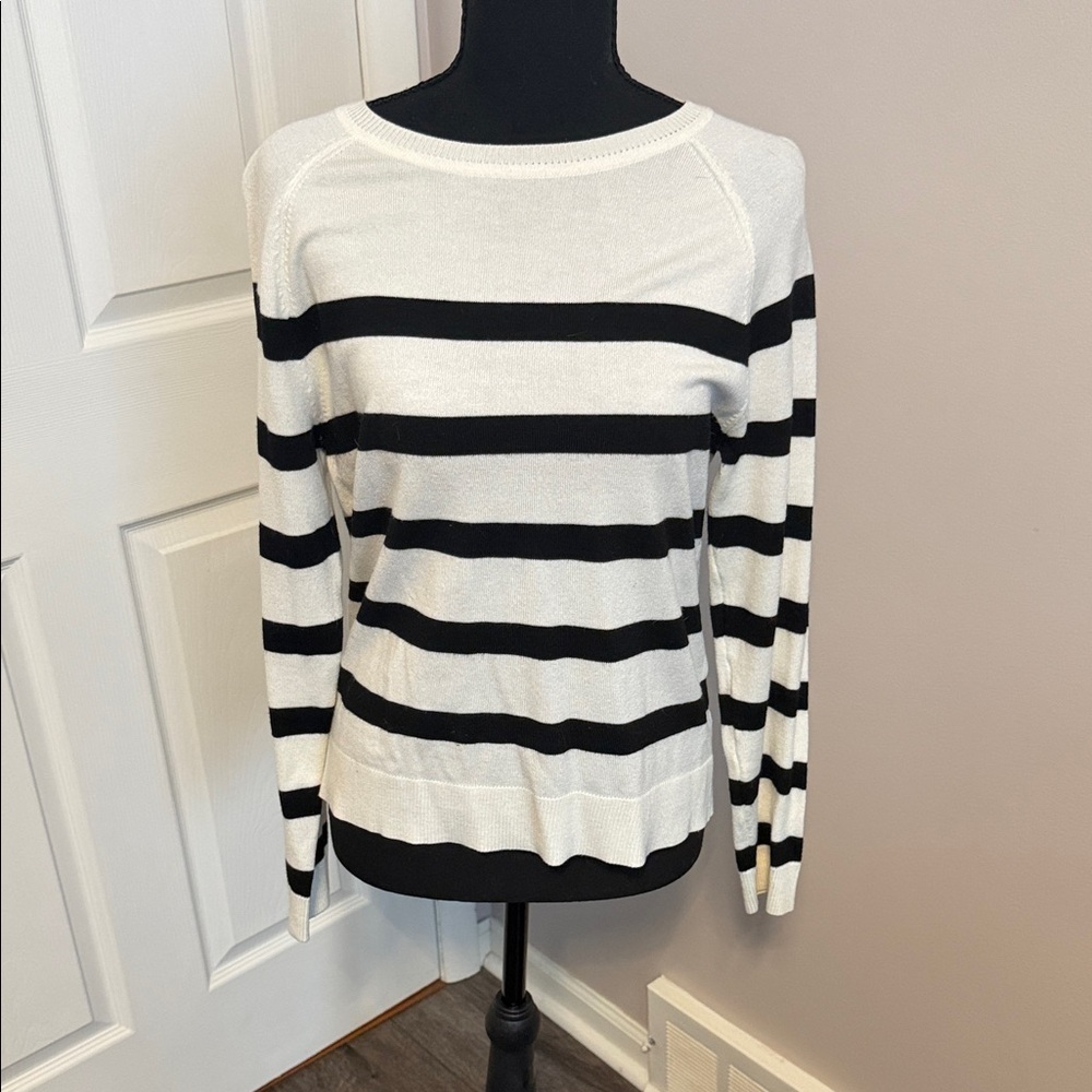Black and White Striped Sweater